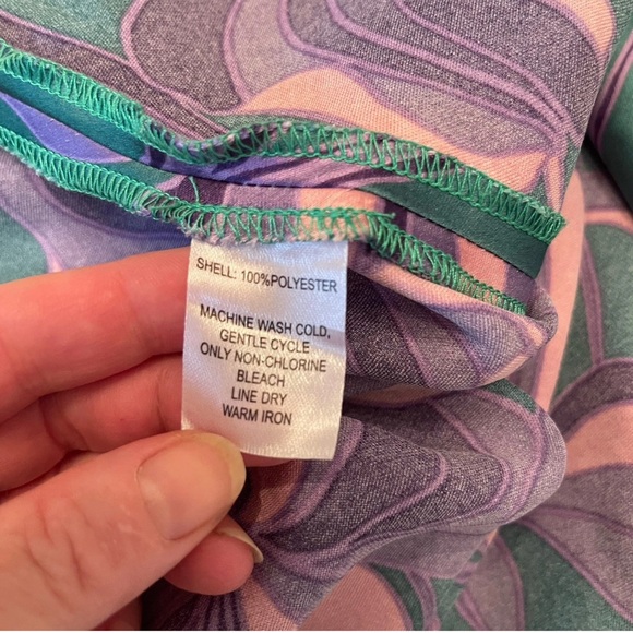 House of Harlow Long Satin Slip Dress Ruched Floral Purple Green Iris Small - Picture 8 of 9